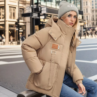 Damen Gesteppter Puffer-Mantel – Braun