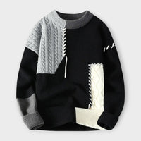 Leonardo - Exklusiv-Strickpullover – Grau - Schwarz