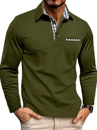 Elyo -Poloshirt mit langen Ärmeln – DunkelGrün