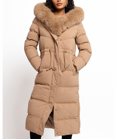 Aniela | Elegante Lange Jacke mit Pelz