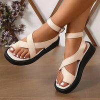 Sabrina | Verstellbar Plateau Sandalen – Beige