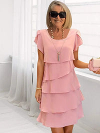 Lucia | Lockeres Chiffonkleid – Rosa