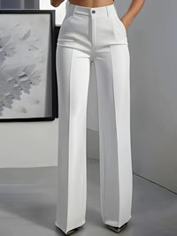 Orelisse - Hochtaillierte Wide-Leg-Hose – Weiß