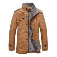 Fleecegefütterte Vintage-Jacke für Männer – Braun