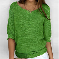 Leonie - Moderner Pullover mit Rundhalsausschnitt – Grün