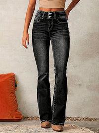 MELANIE - SCHLAGJEANS MIT HOHEM BUND – Schwarz