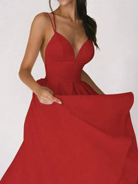 Lorelein | Damen Kleid mit Trägern – Rot