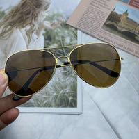 Heidi-Mode | Klassische Aviator-Sonnenbrille mit Goldenem Rahmen für Damen – Goldrahmen Theelens