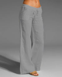 Eudora | Damen Hose mit weitem Bein – Grau