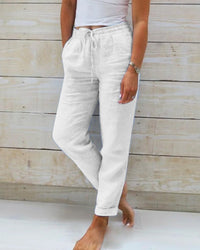 Veronica | Lässige Hose mit geradem Bein – Weiß