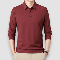 Zeno | Casual Long Sleeve Polo Shirt – Rot