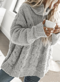 Saylanis | Rollkragenpullover aus Zopfstrick – Grau