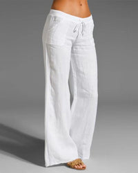 Eudora | Damen Hose mit weitem Bein – Weiß