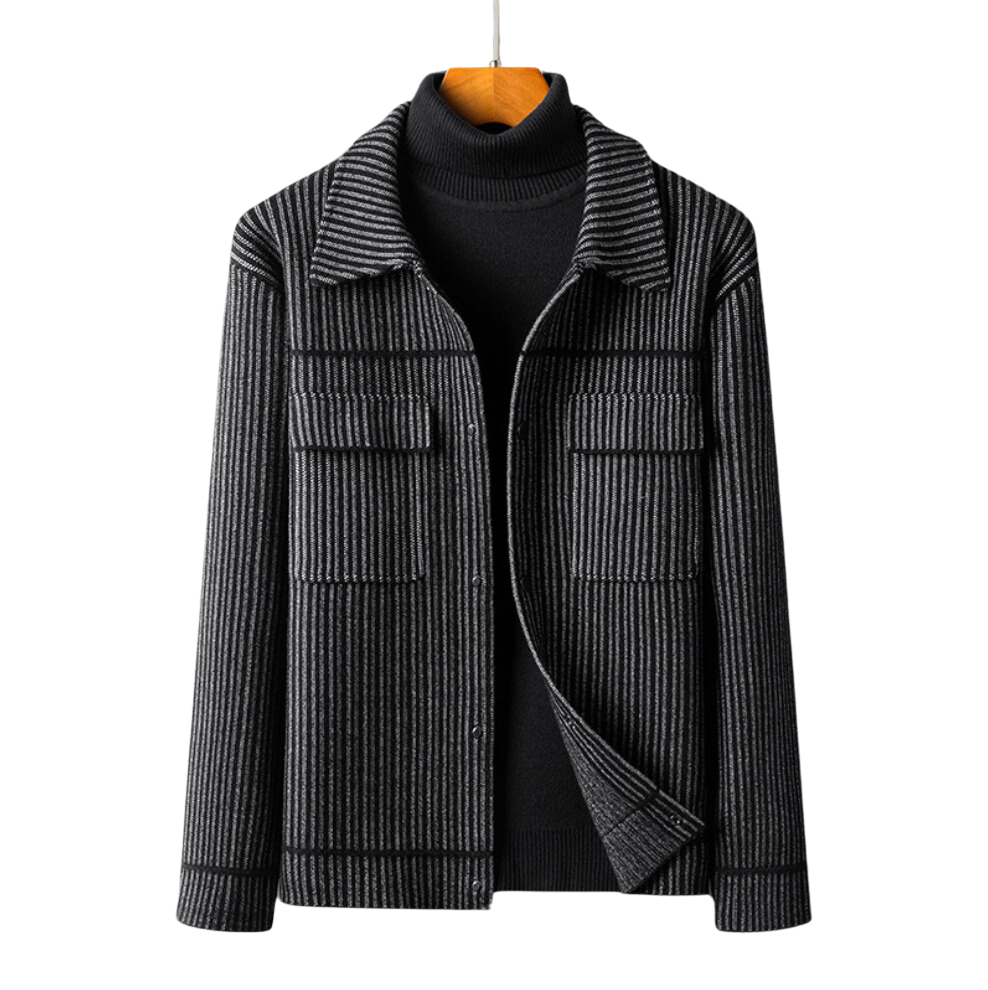 Oliposeia | Luxuriöse Heritage Streifen Strickjacke Mantel