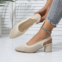 Sabrina -  Atmungsaktive hochhackige Pantoffeln Sandalen Frauenschuhe – Beige