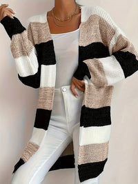 Litronie | Strickjacke mit Blockmuster – Gemütliche Drop Schulter Schicht für den Herbst – Mischfarbe