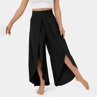 Heidi-Mode | Bequeme Yogahose mit Weitem Bein – Schwarz