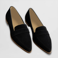 Velira – Elegante Loafer aus Velours – Schwarz
