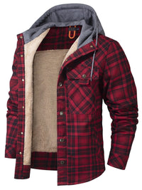 Avraham - Langärmelige Kapuzen Jacke Mit Tasche – Rot