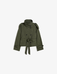 Mara™ | Kurzer Trenchcoat – Khaki