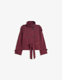 Mara™ | Kurzer Trenchcoat – Bordeaux