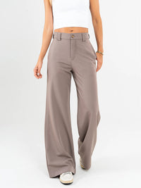 ALESSA - HOHE TAILLENHOSE ELASTISCH – Braun