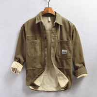 Fabian | Warmes Überhemd im Cargo Design – Khaki