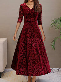 Amelia | Stilvolles Samtkleid Damen elegant chic – Tiefes Rot