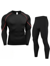Zortex | Atmungsaktive Thermounterwäschen-Set für Herren – Schwarz-Rot