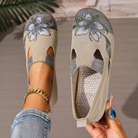 Xara - floraler Slipper – Grau