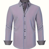 ALBERTO | ELEGANTE LEICHTE HEMD MIT KONTRASTDETAILS – Grau