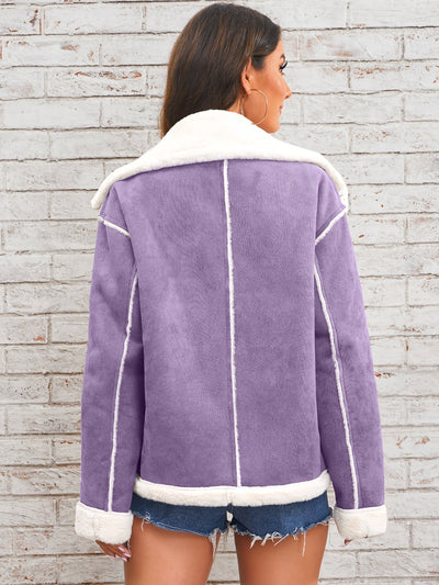 Leyarae | Plüsch Jacke mit Reverskragen – Winter Warme Lässige Oberbekleidung