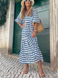 Paisley | Bohemian Breeze V-Neck Maxi Dress – Hellblau