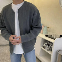 LOIC – Herren-Strickjacke – Bequemer Cardigan im Minimalistischen Stil – Grau