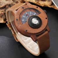 RAMON - HOLZUHREN MIT LEDERARMBAND – Braun