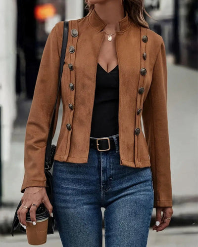 Aenne™ - Stilvolle zweireihige einfarbige Jacke