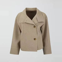 Damen-Mantel mit doppelreihem aufbau | klassischer stil – Beige