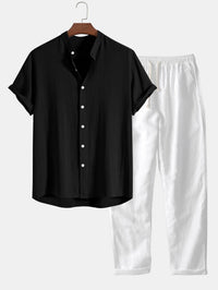 Heidi-Mode | Leinen Shirt und Hose – Schwarz