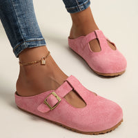 Korae - T-Riemchen-Clogs mit Schnalle – Rosa