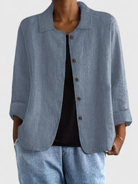 Rilayne - Leichtes Top mit Soft-Touch – Blau-Grau