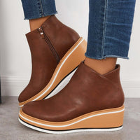 Nikkole - Stilvolle Damenstiefel mit Reißverschluss – Braun