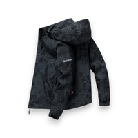 Wasserdichte Skijacke mit geometrischem Muster – Schwarz