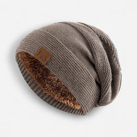 Gefütterte Jersey Mütze im Beanie-Stil – Braun