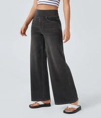 MECHTHILD - WEITE JEANS MIT ELASTISCHEM BUND – Grau