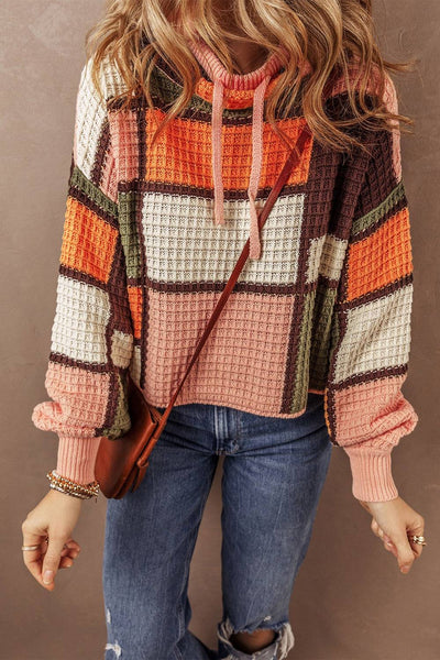 Lydie | Pullover im Colorblock-Design mit Kordelzug