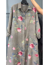Jovie - Premium-Hemdblusenkleid aus Leinen – Sand