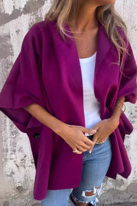 Lasithra | Violette Kapuzen-Cape-Jacke – Violett