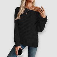 Belle | Off-Shoulder Pullover – Schwarz