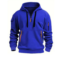 Kapuzenpulli mit mehreren Taschen für Männer – Blau