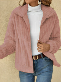 Kuscheliger Damen-Teddy-Mantel | Lässig – Rosa